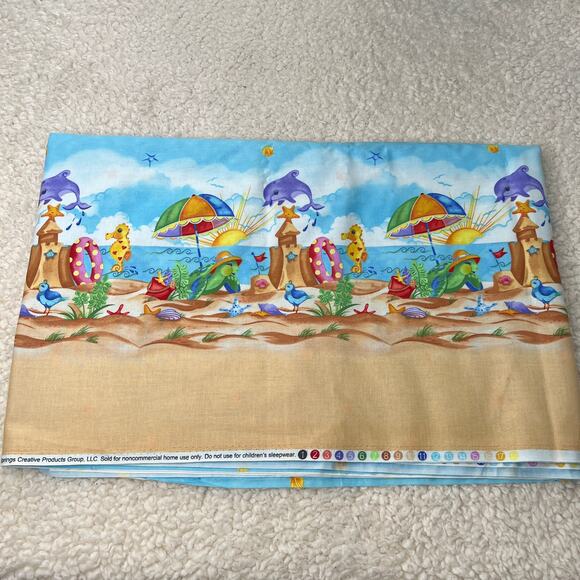 Children Dolphin Beach Spring Creative Products Cotton 3.5 Yards - Picture 1 of 3